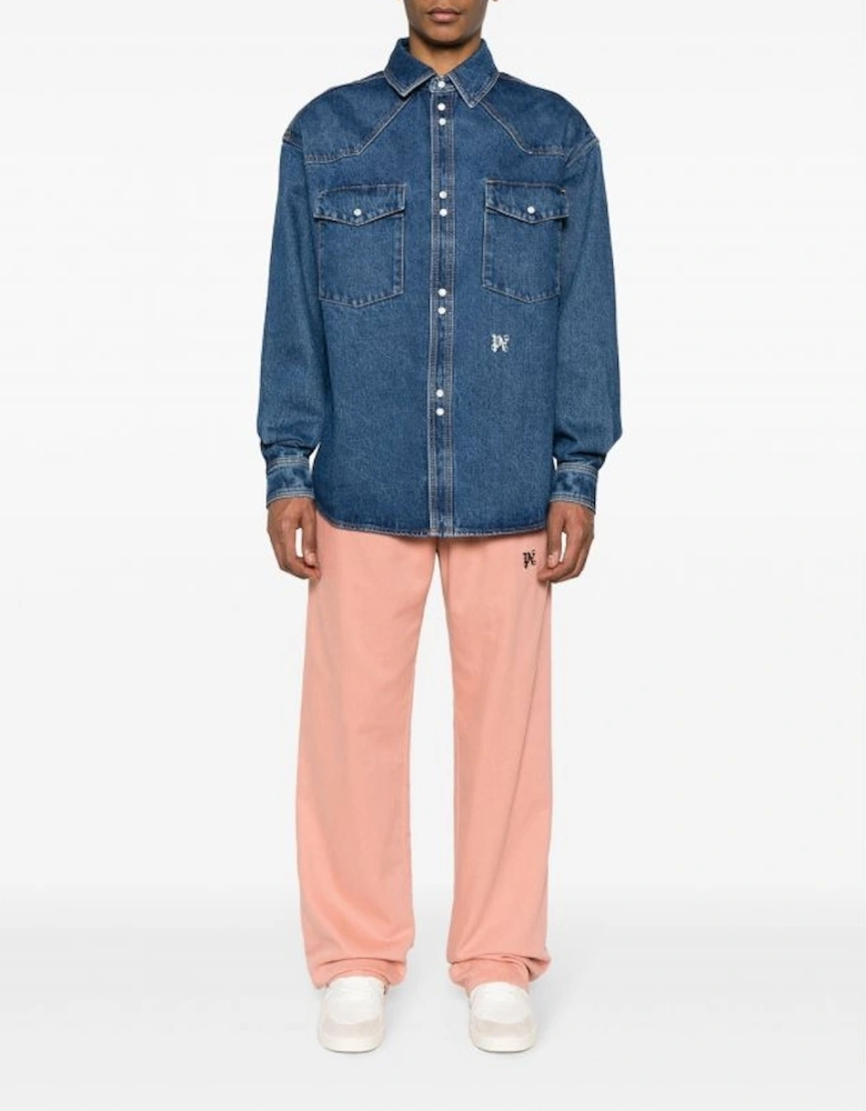 Monogram Denim Shirt Blue