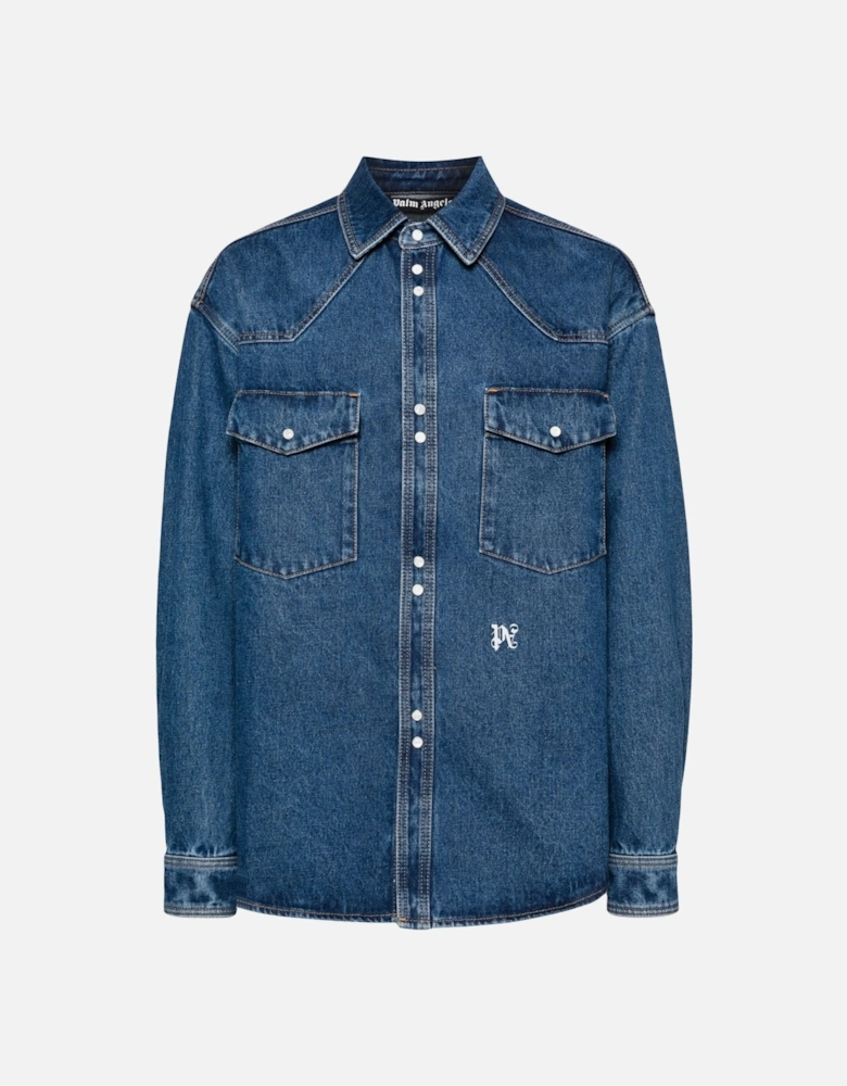 Monogram Denim Shirt Blue