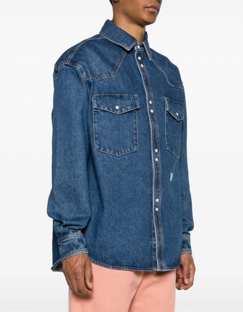 Monogram Denim Shirt Blue