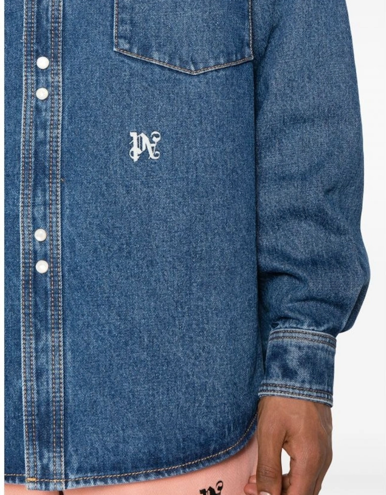 Monogram Denim Shirt Blue