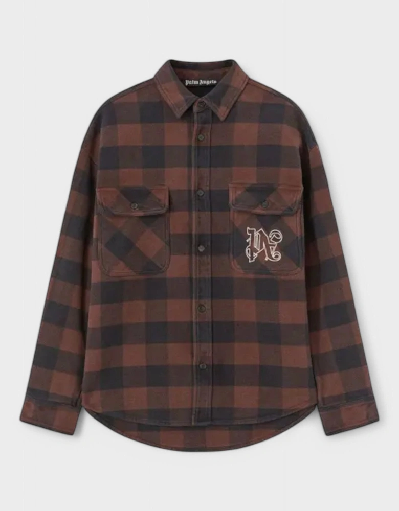 Check Pattern Overshirt 'Brown/Off White'