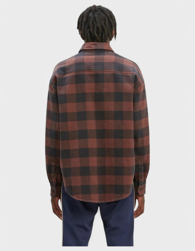 Check Pattern Overshirt 'Brown/Off White'