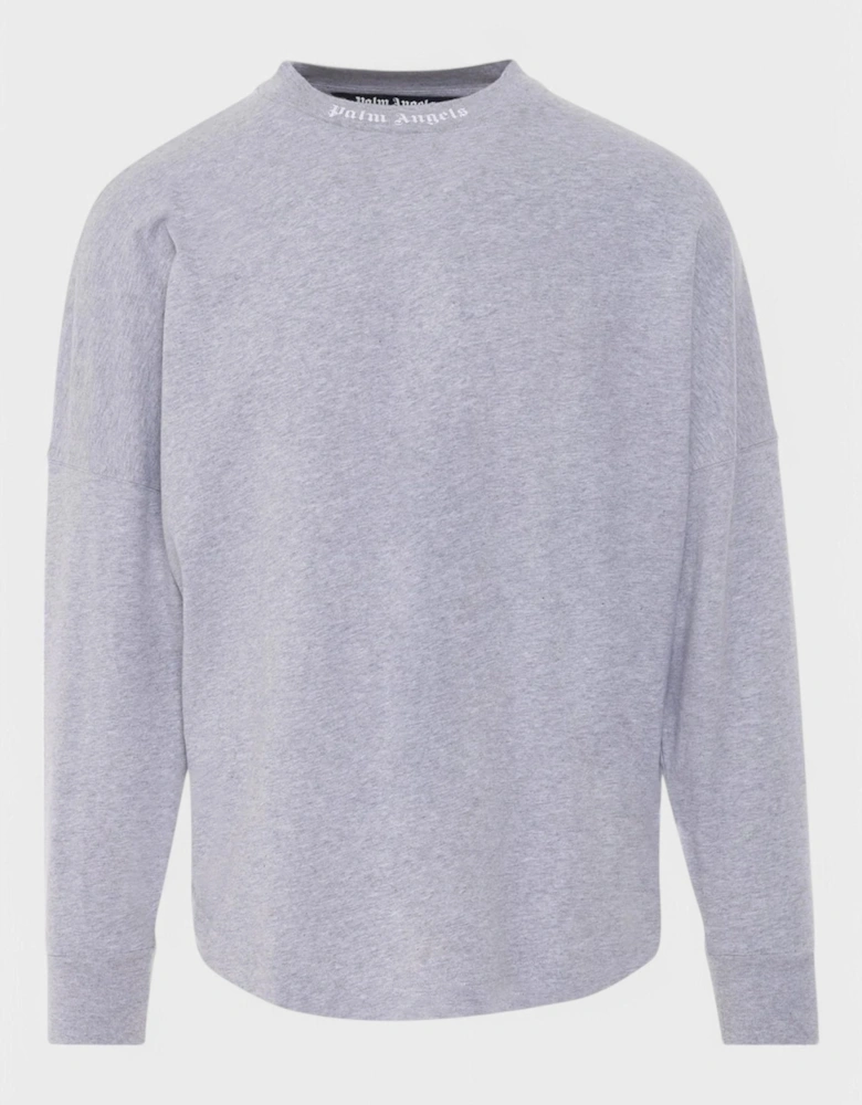 Gothic Logo Longsleeve T-Shirt Melange Grey