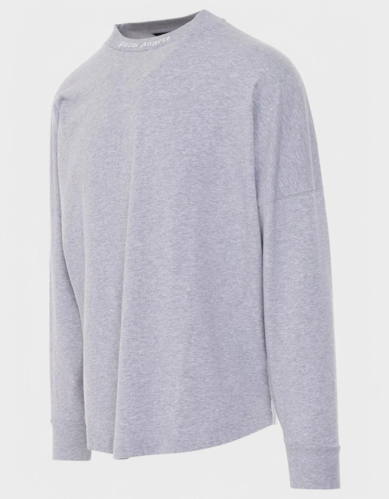 Gothic Logo Longsleeve T-Shirt Melange Grey