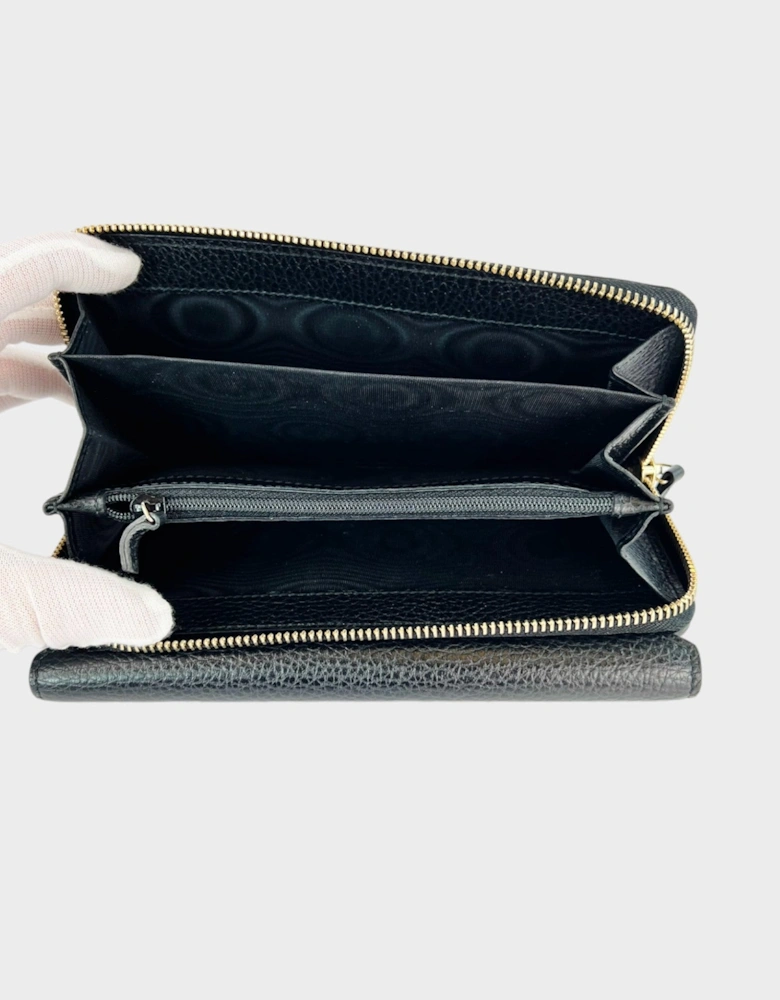 Leather Continental Tri-Fold Wallet Black