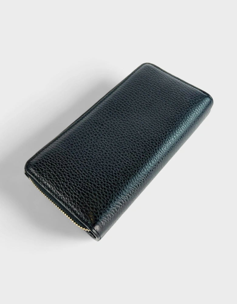 Leather Continental Tri-Fold Wallet Black