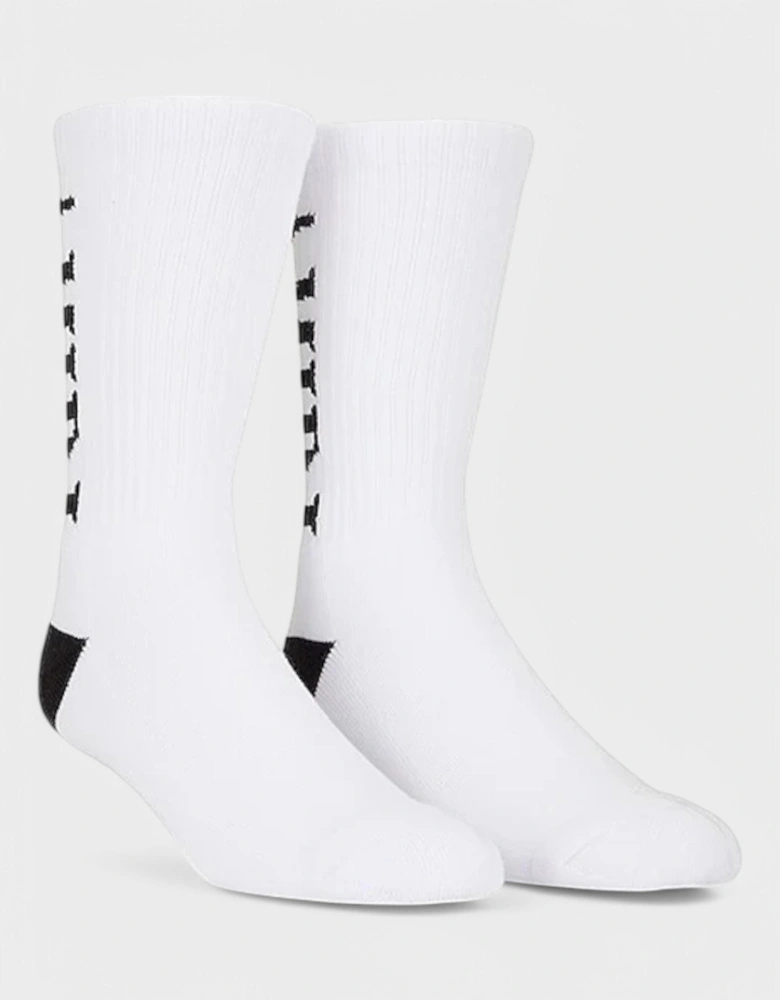 Vertical Logo Socks White/Black