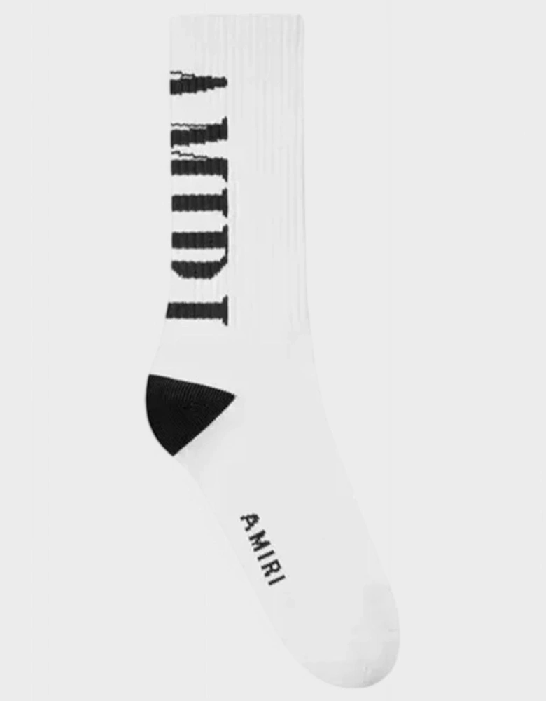 Vertical Logo Socks White/Black