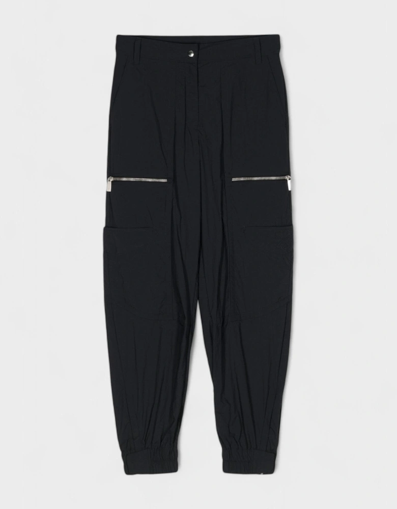 Embroidered Cargo Pants Dark Blue