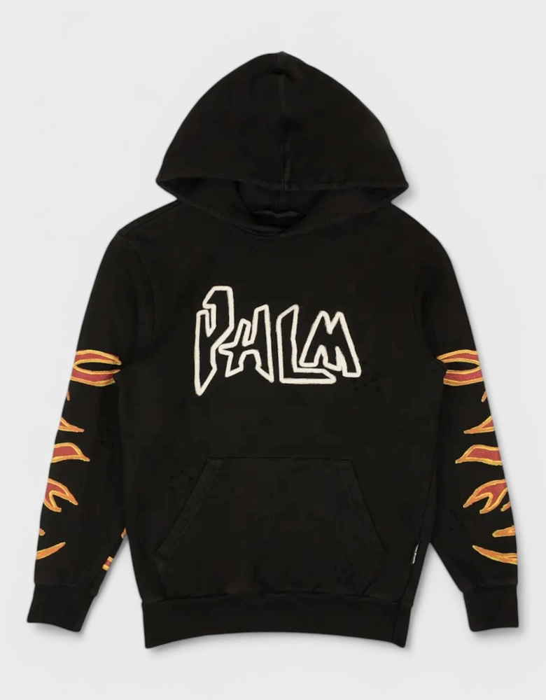 Graffiti Flames Hoodie Black/White