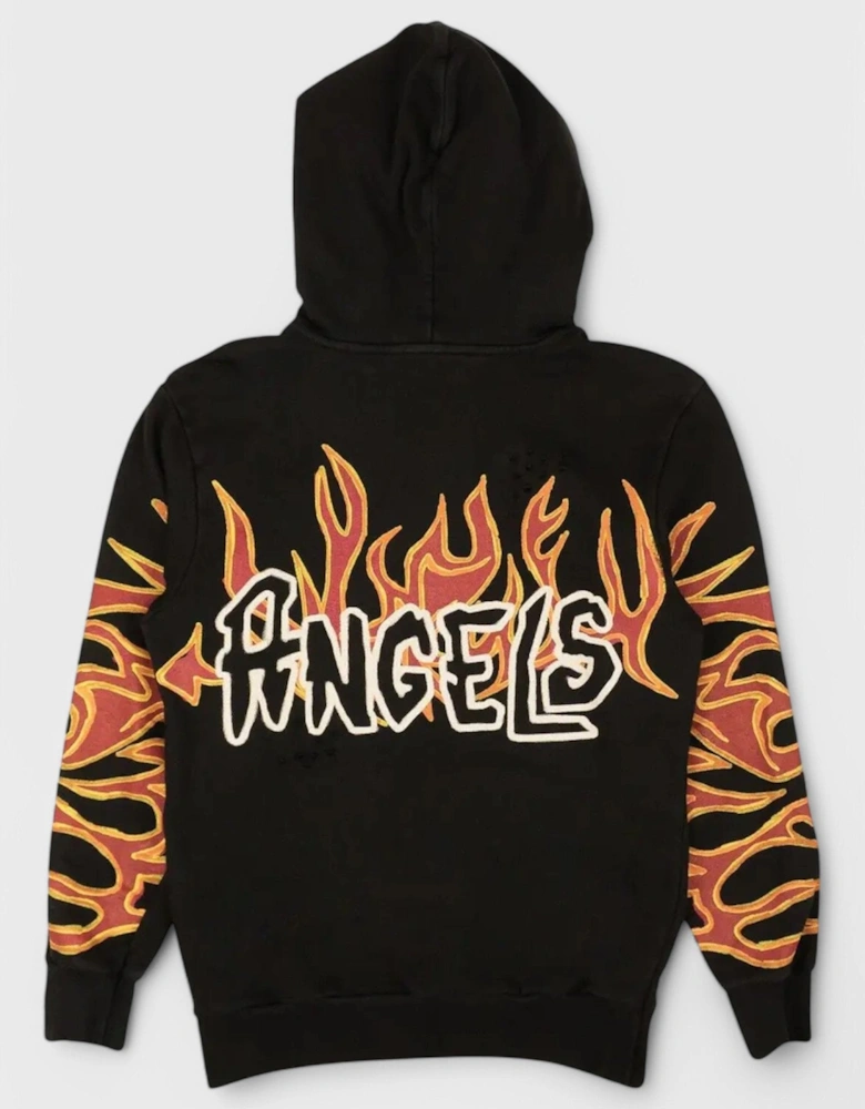 Graffiti Flames Hoodie Black/White