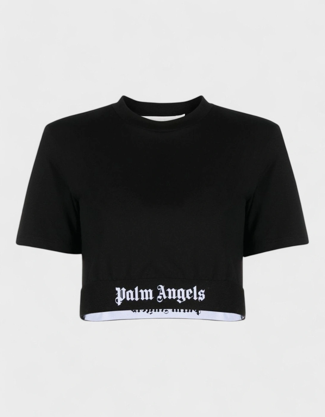 Logo Tape Cropped Tee Black White, 6 of 5