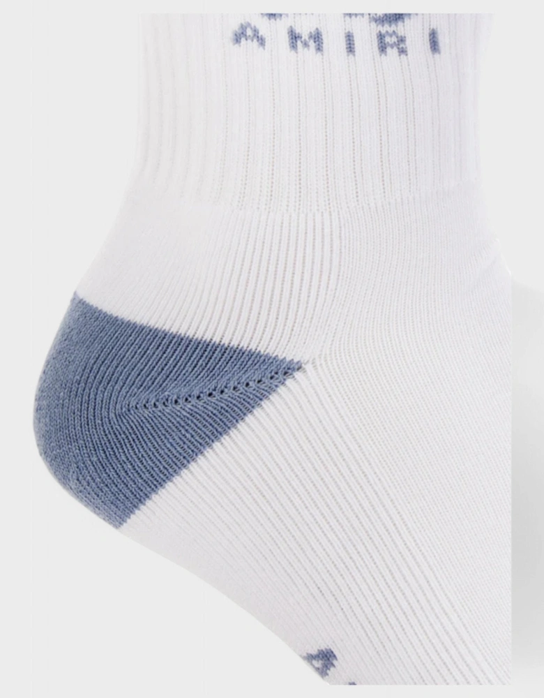 MA Stripe Socks White/Dusty Blue