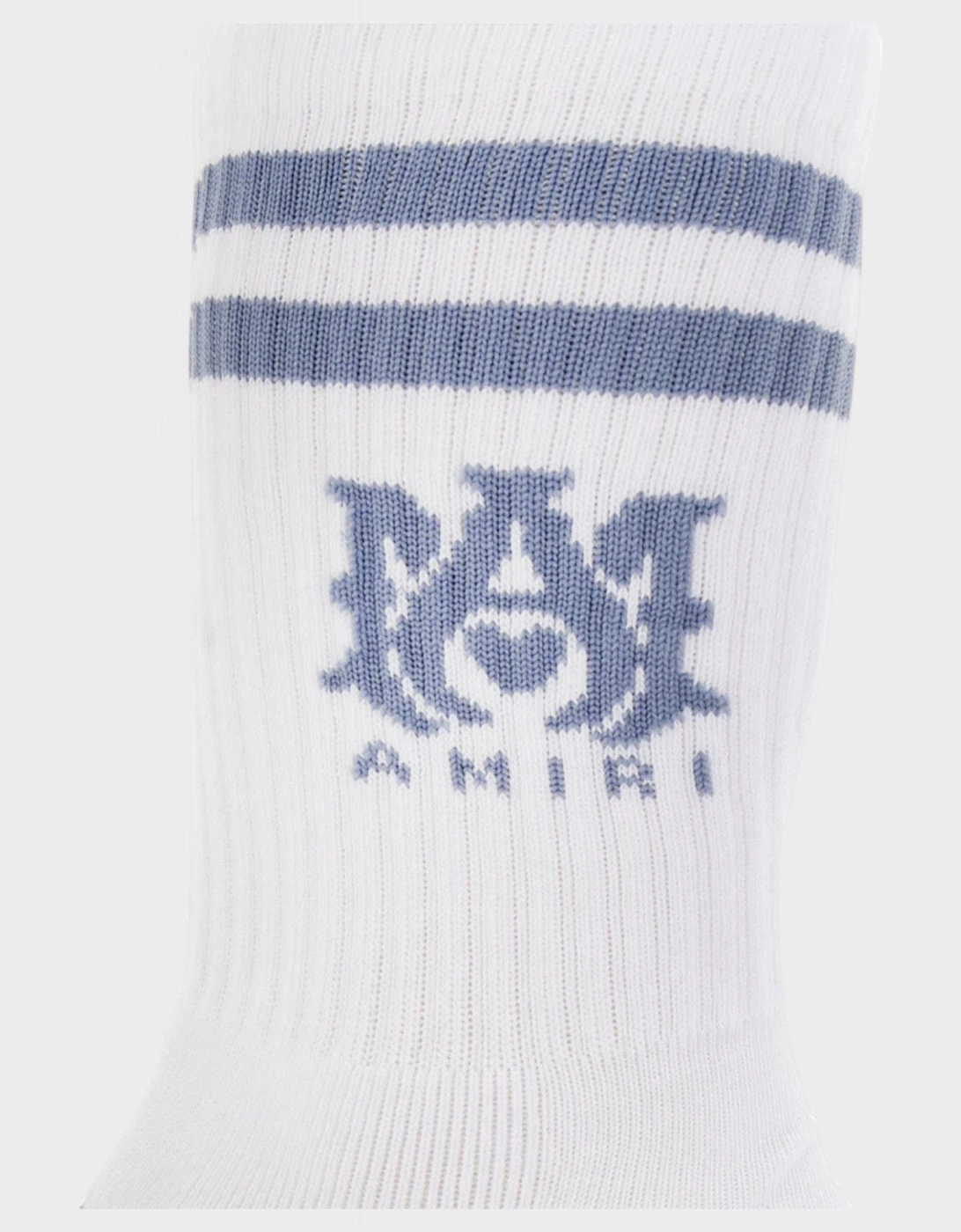 MA Stripe Socks White/Dusty Blue