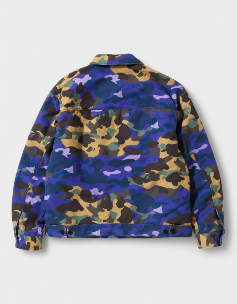 Bape X Mix 1St Camo Duck Trucker Jacket Purple