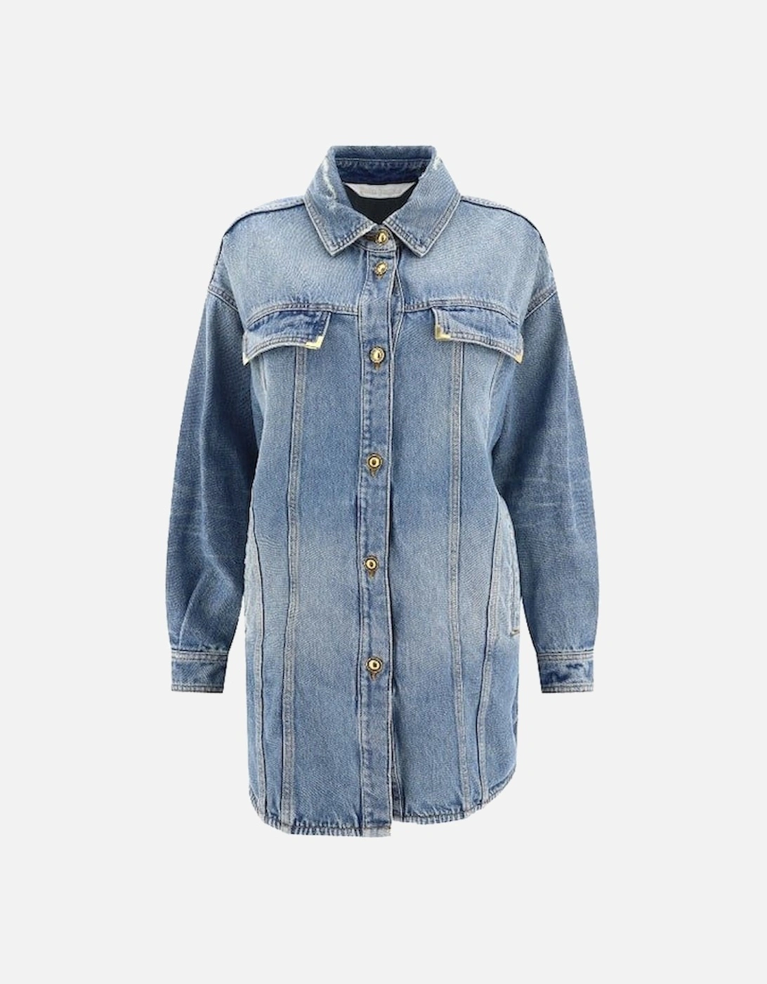 Washed Logo Denim Overshirt Blue, 5 of 4