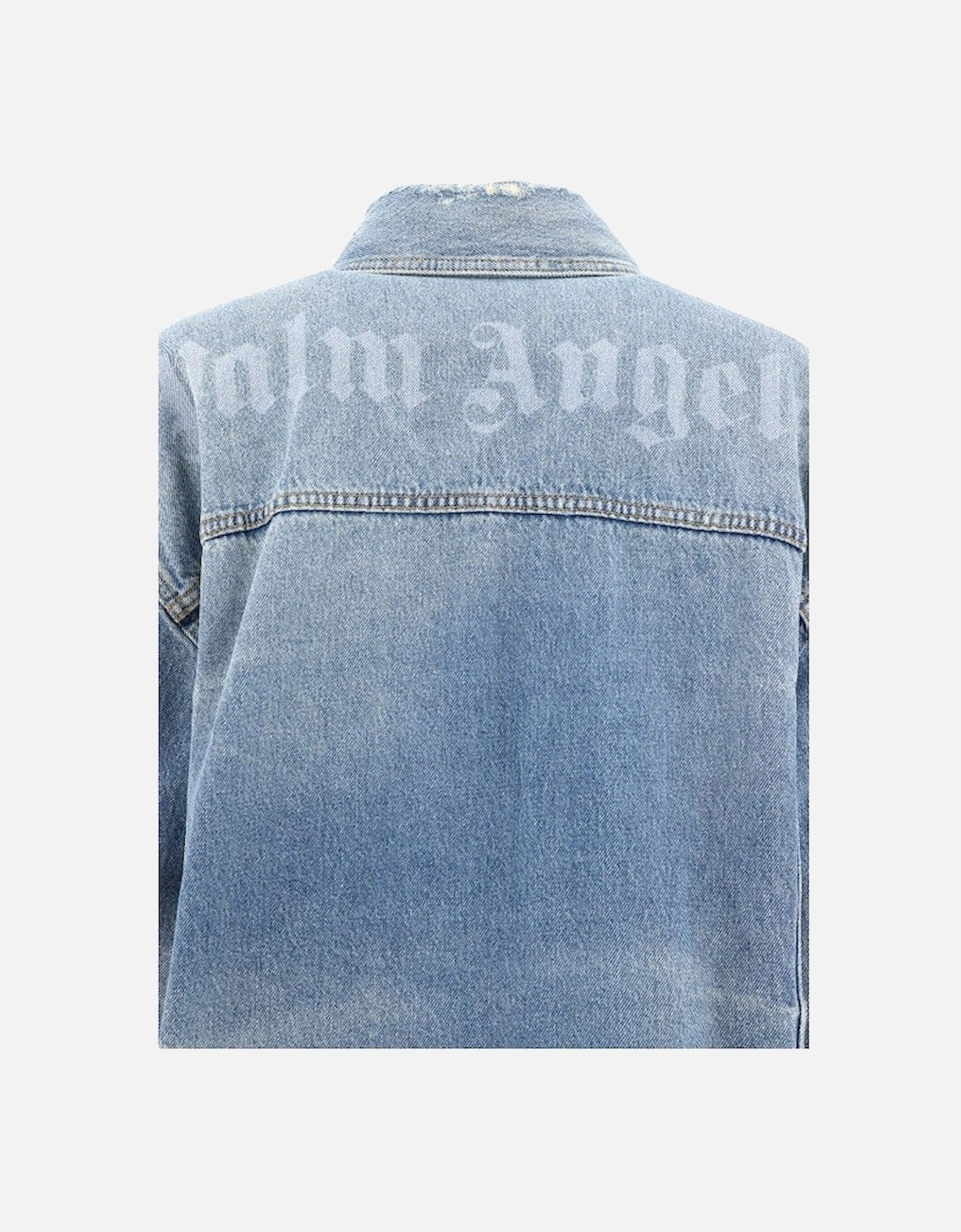 Washed Logo Denim Overshirt Blue