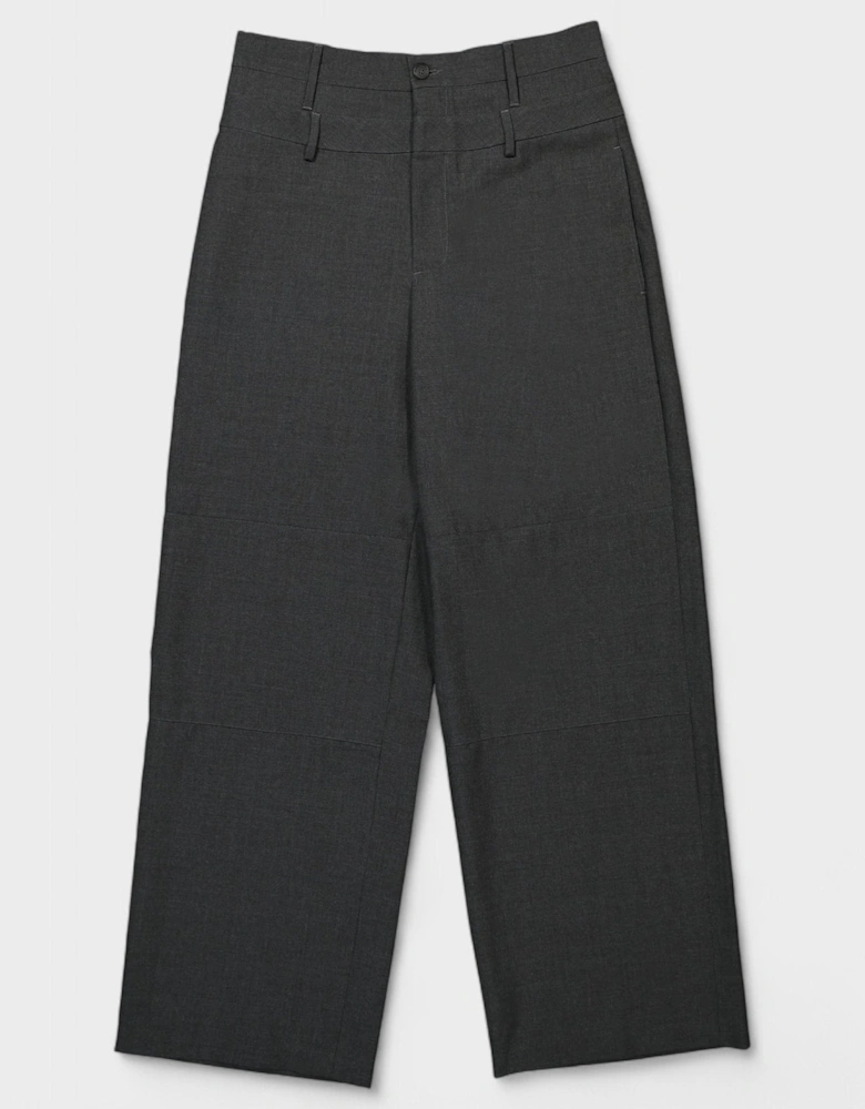 Double Belted Wide Leg Trousers Grey