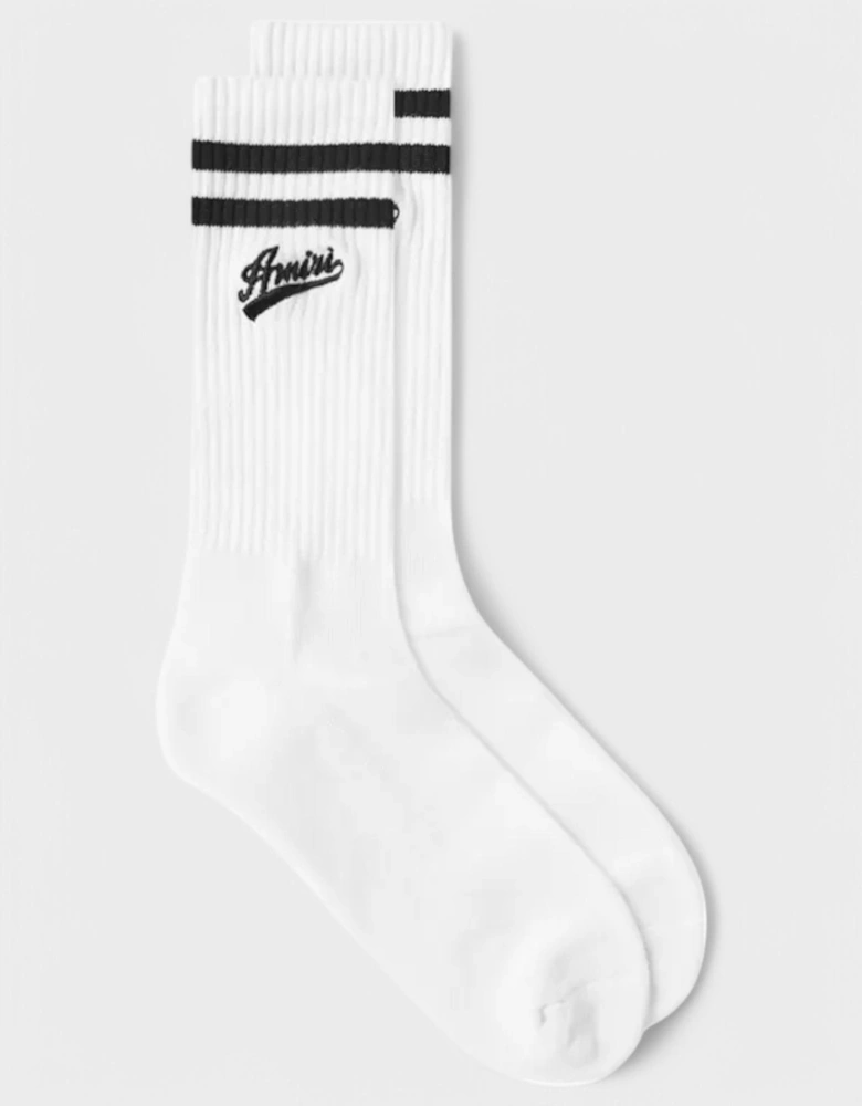 Varsity Script Sock White/Black