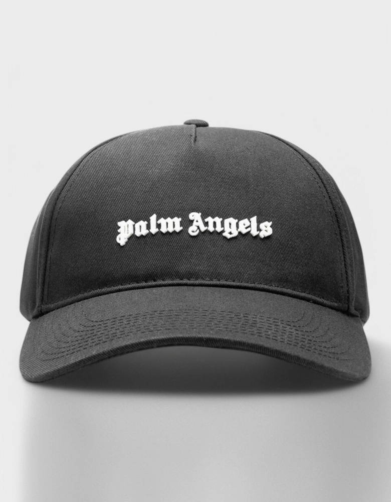 Logo-Print Cotton Cap Black