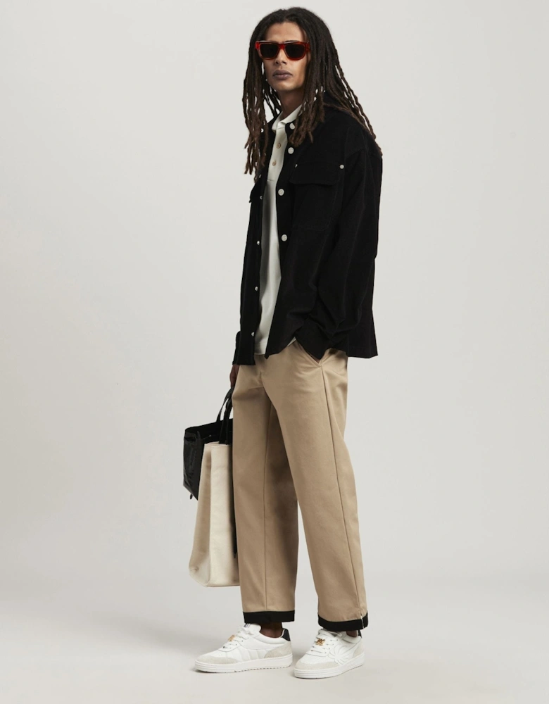 Velvet Back Logo Overshirt Black
