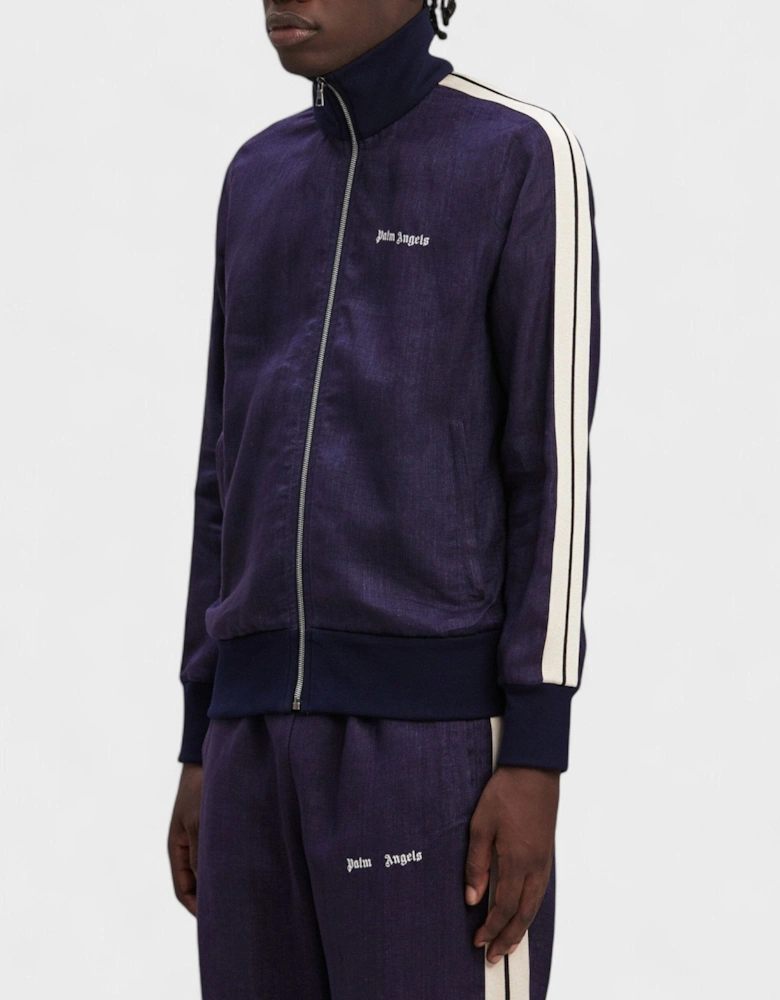 Linen Track Jacket Navy Blue