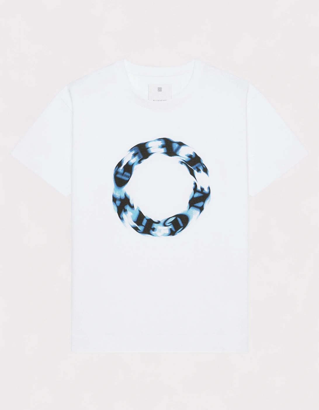 Givenchy Men's Blue Oversized T-Shirt In Cotton With Circle Print  40 L