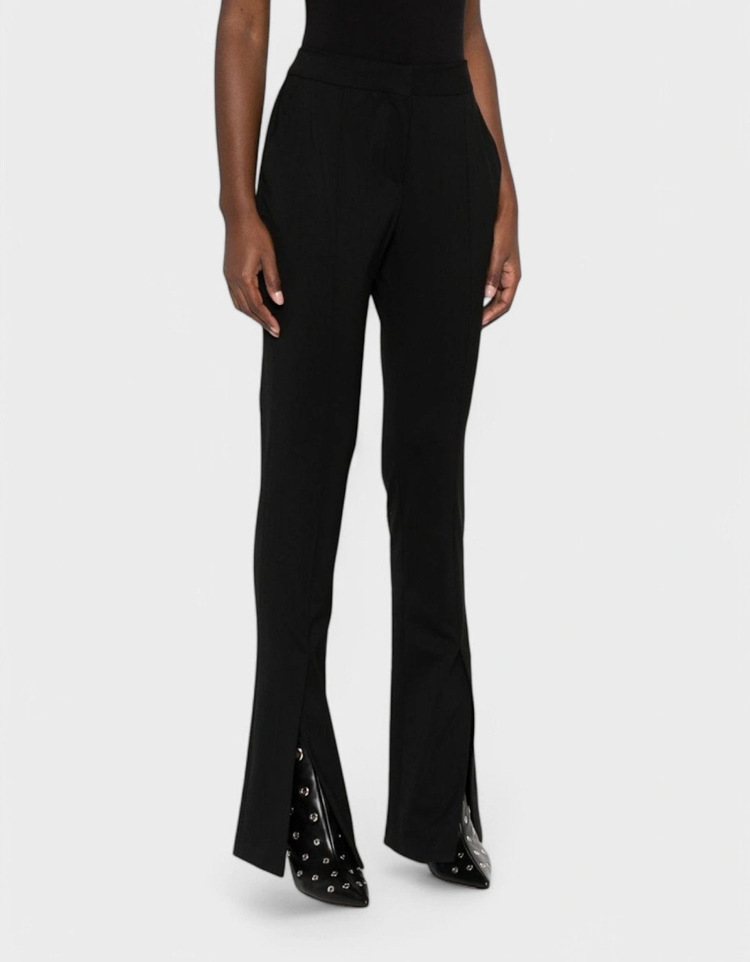 Wool Blend Basic Slim Pant Black