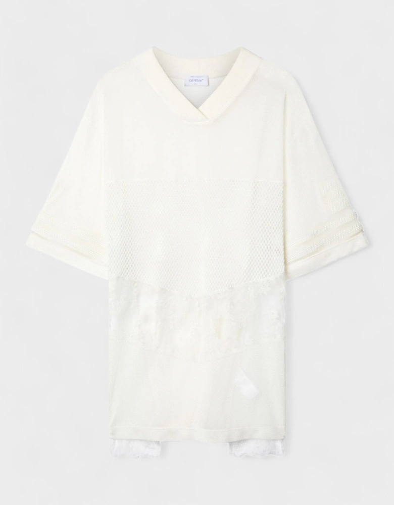 Lace & Mesh Sport Top White