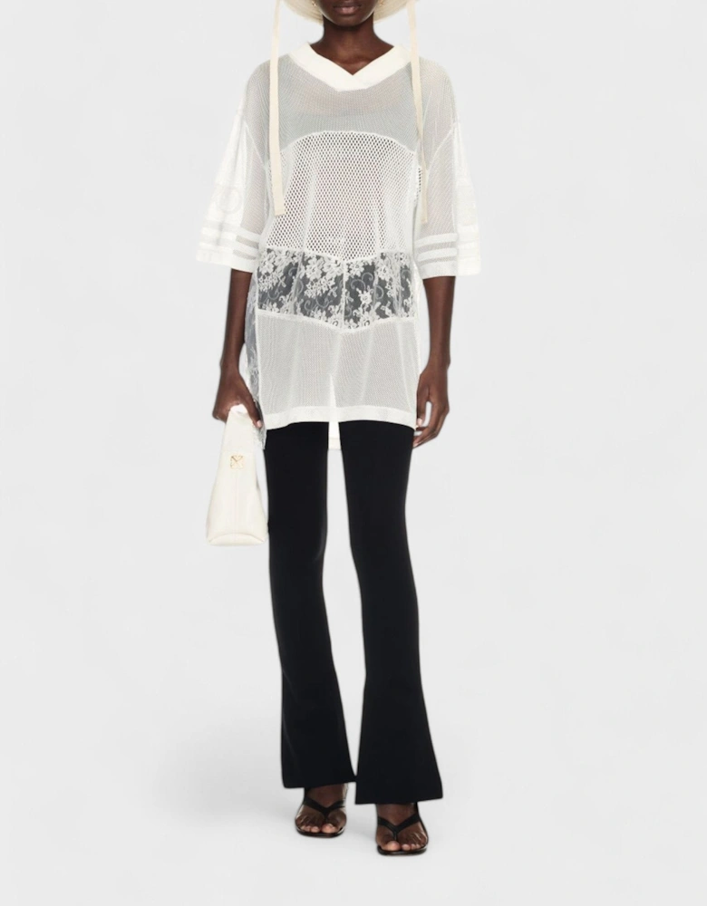 Lace & Mesh Sport Top White