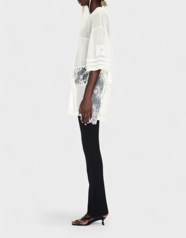 Lace & Mesh Sport Top White
