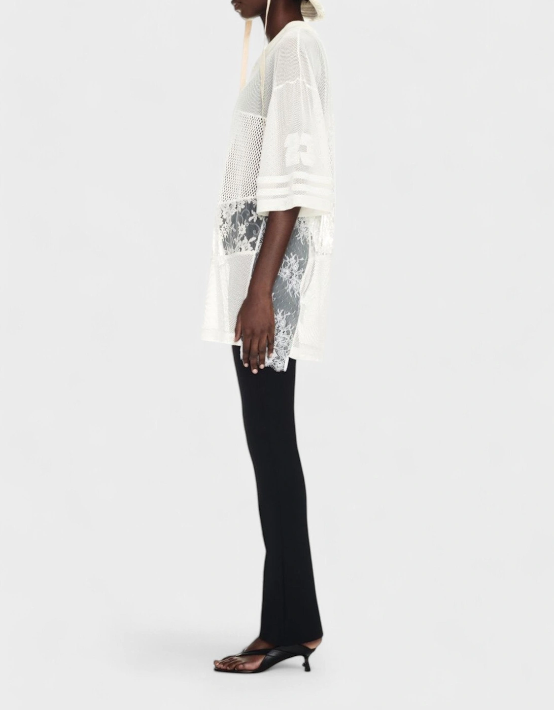 Lace & Mesh Sport Top White