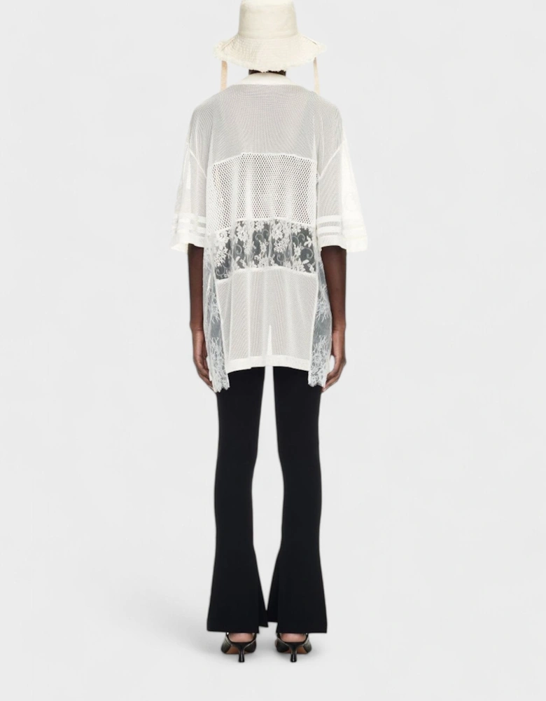 Lace & Mesh Sport Top White