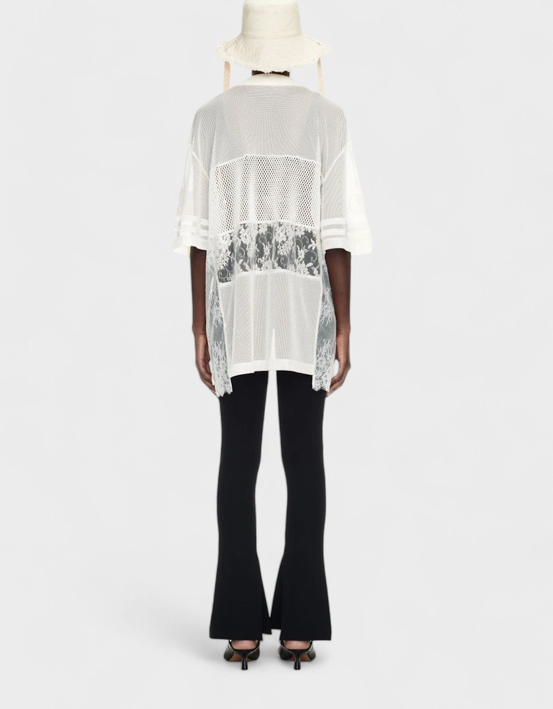 Lace & Mesh Sport Top White