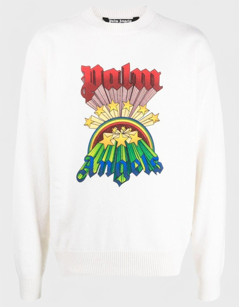 Rainbow Stars Knitwear White