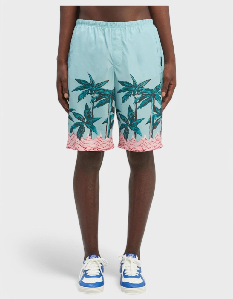 Palms Row Long Swimshorts 'Light Blue'