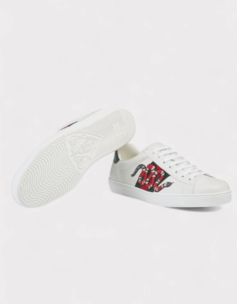 Ace Embroidered Snake White