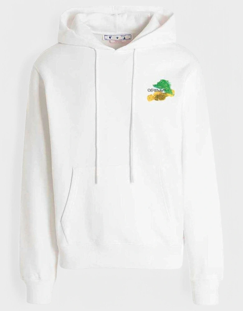 Brush Arrow Slim Hoodie White/Multi