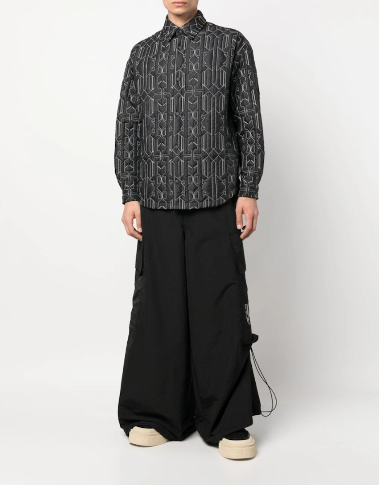 Monogram Parachute Pants Black