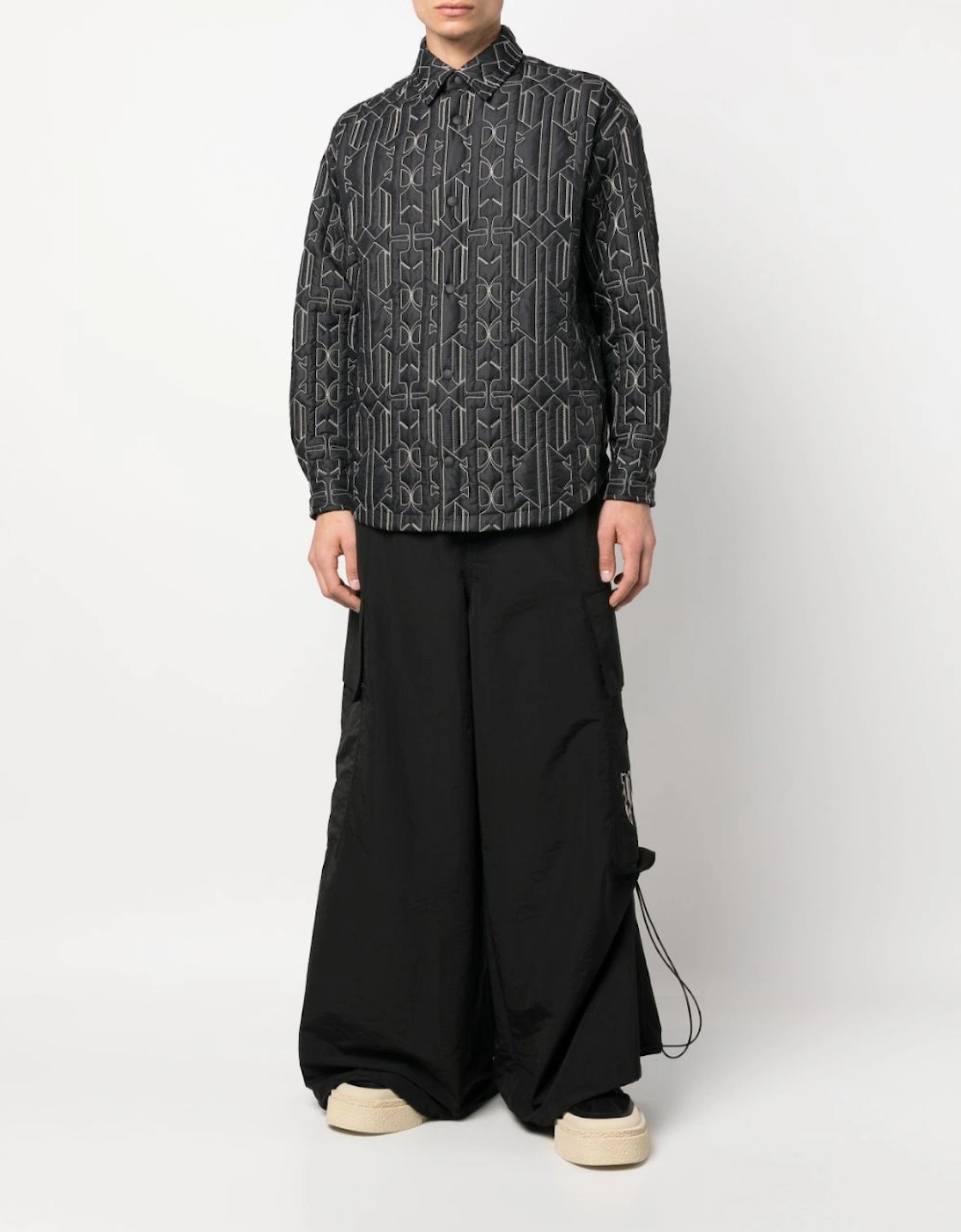 Monogram Parachute Pants Black