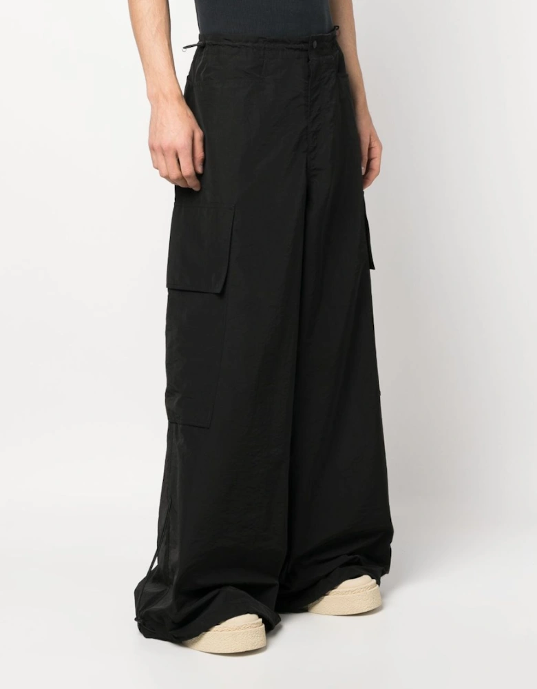 Monogram Parachute Pants Black