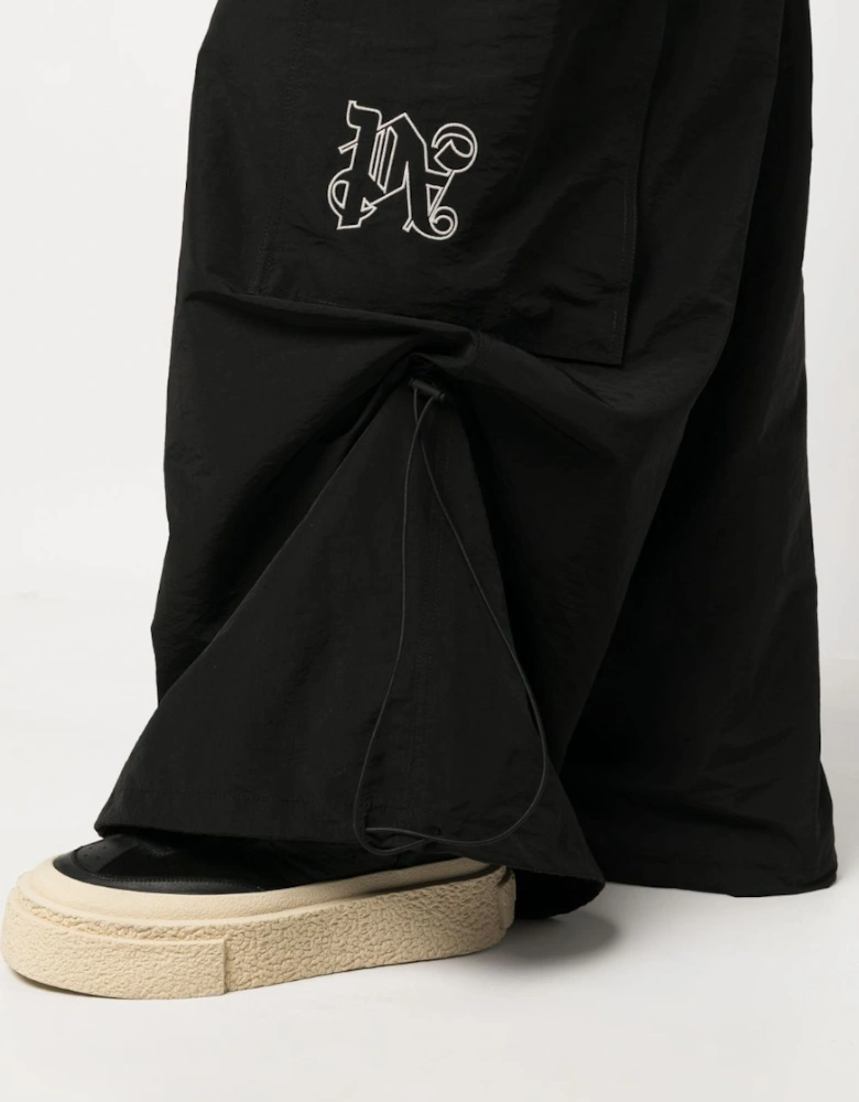 Monogram Parachute Pants Black