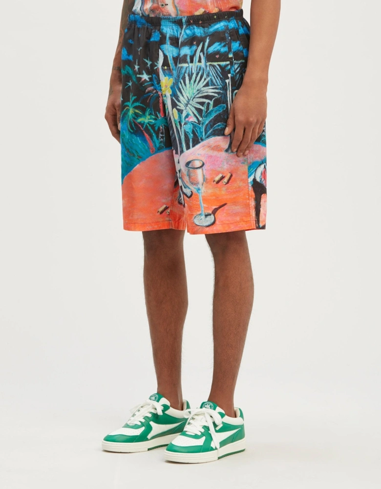 Oil On Canvas Long Swimshorts Multi