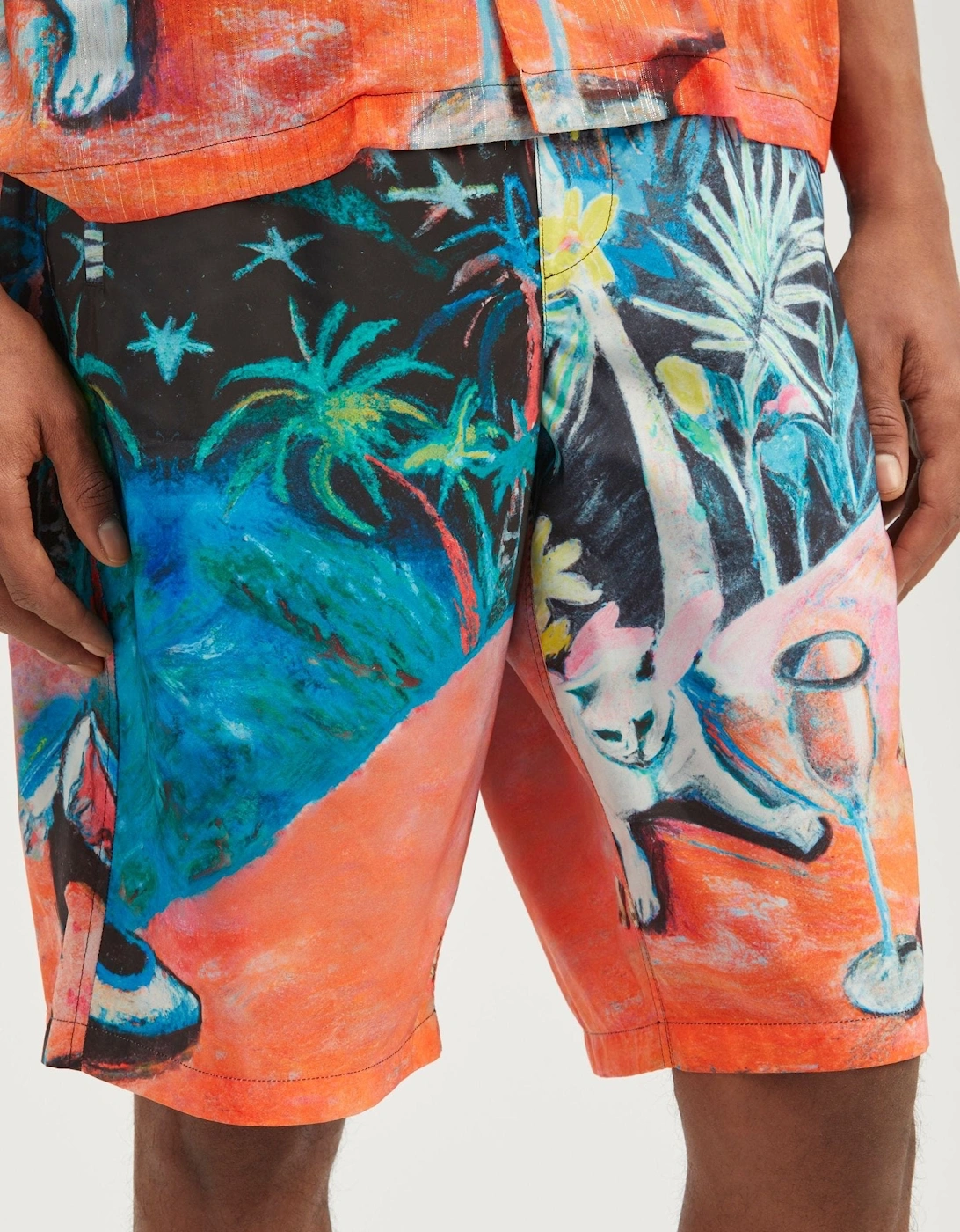 Oil On Canvas Long Swimshorts Multi