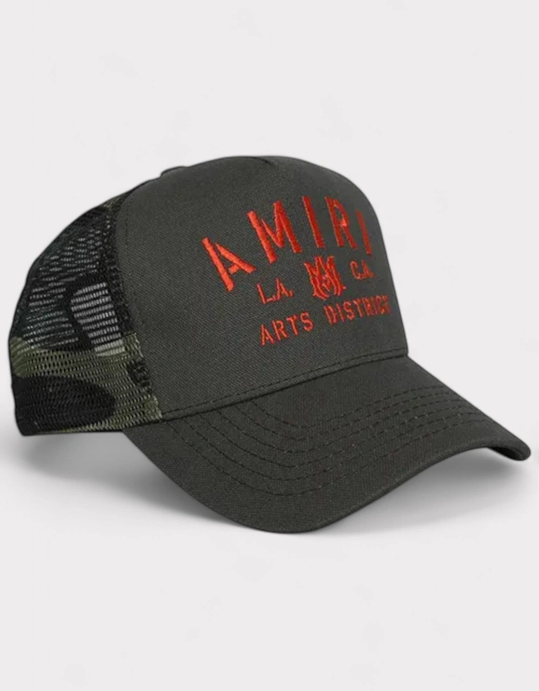 Stencil Trucker Hat Military Green