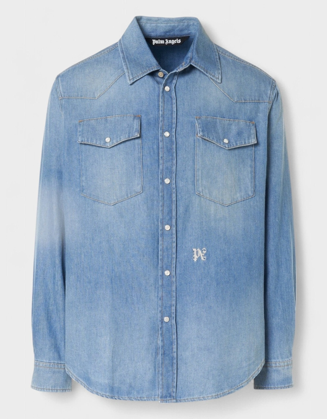 Supplied Fashion Light/Blue Pa Monogram Denim Shirt - Image 3
