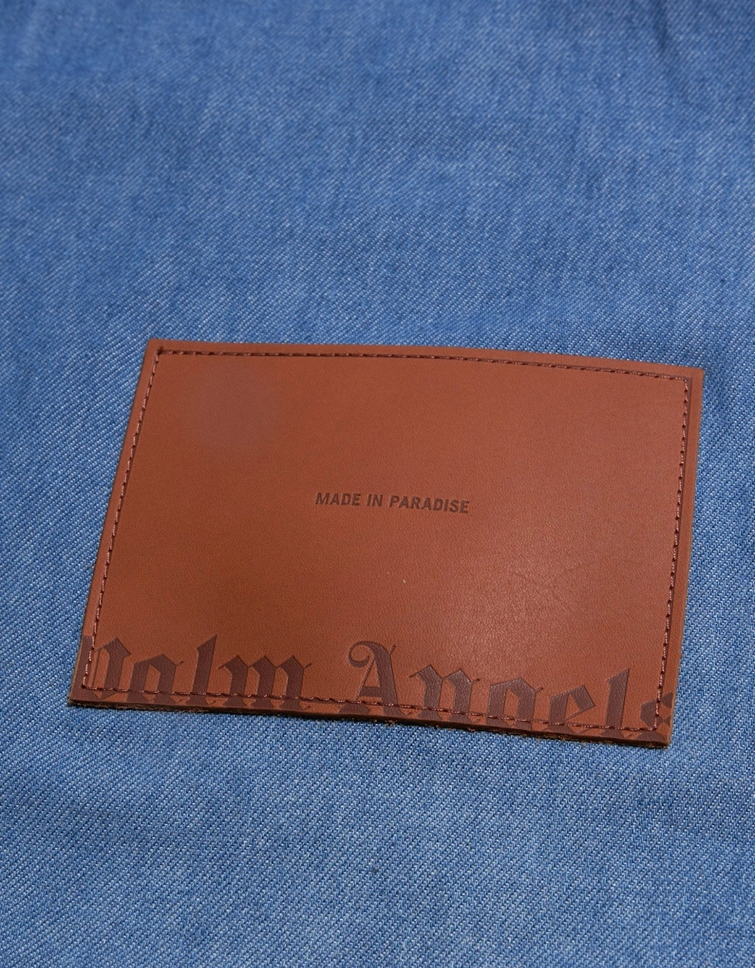 Pa Monogram Denim Shirt Light Blue