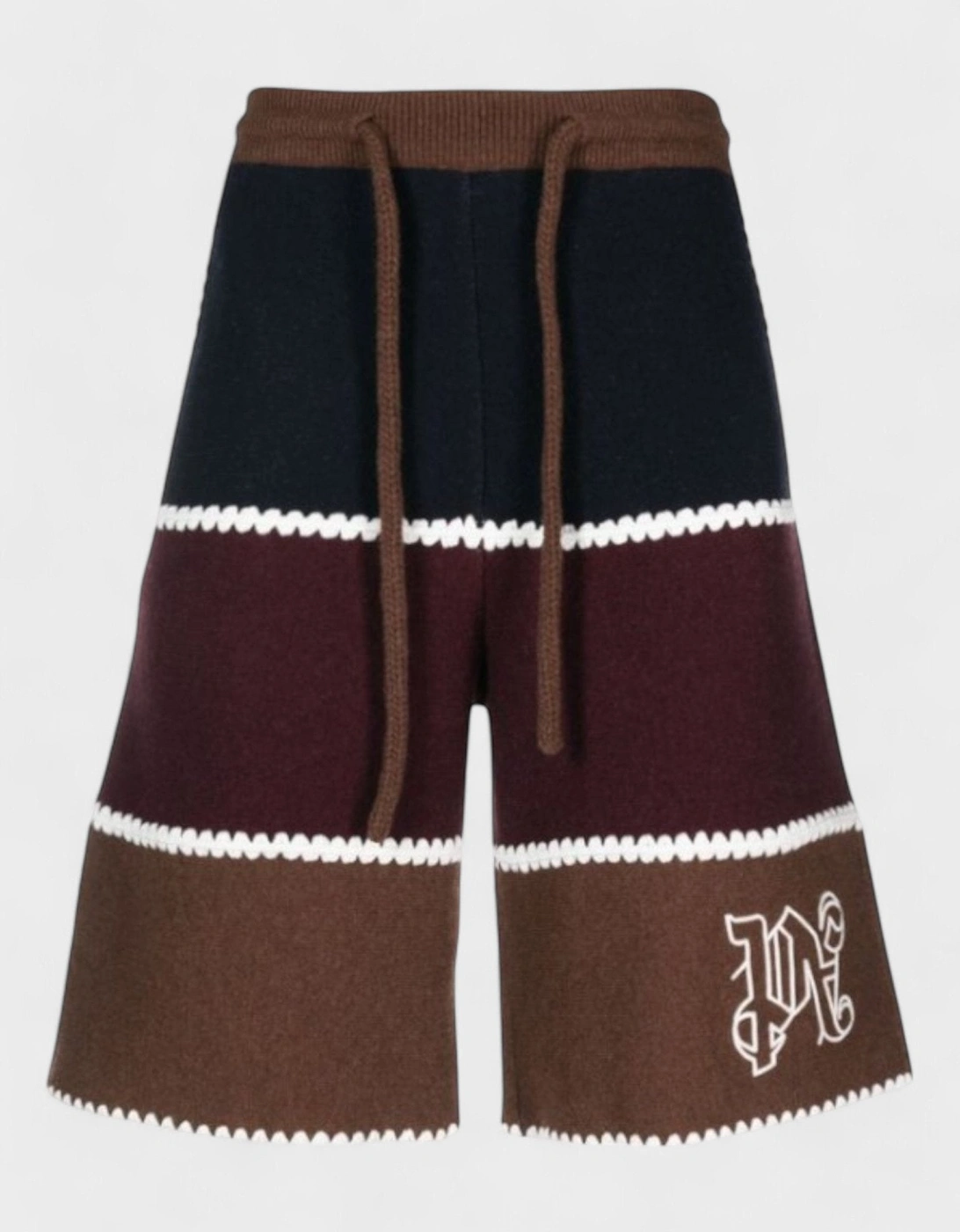 Pa Monogram Strip Knit Shorts Navy Blue, 5 of 4