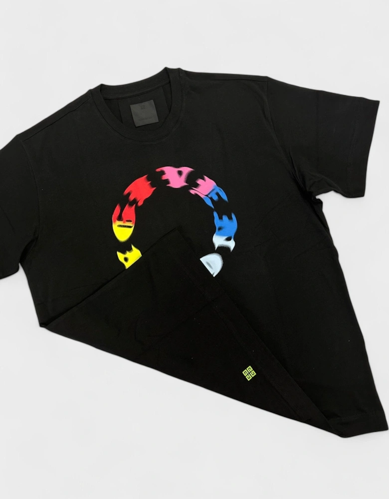 Oversized Fit Circle T-Shirt Black
