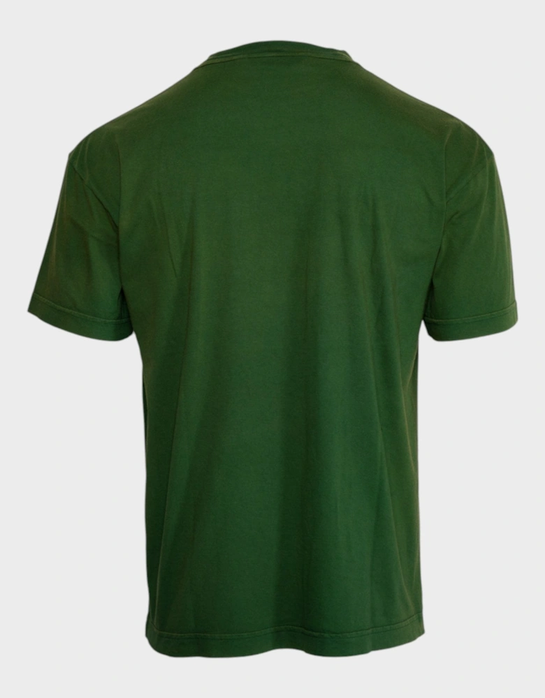 Vintage Look College Logo T-Shirt Green/Yellow